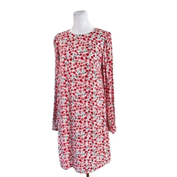 Loft Cherry Print Balloon Sleeve Shift Dress Size Small - Picture 6 of 11